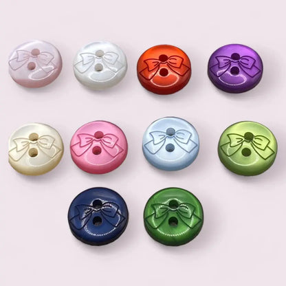 Colorful bow-embellished buttons.