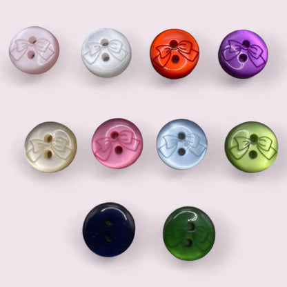 Colorful bow-embossed buttons.