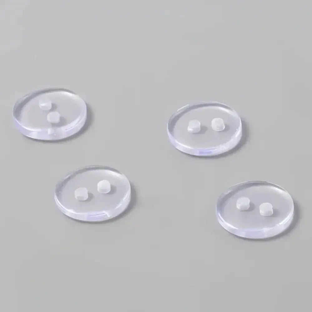 Four clear, two-hole buttons.