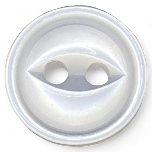 White, two-hole button.