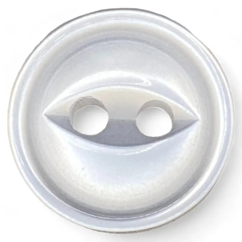 White, two-hole button.