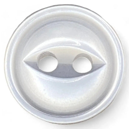 White, two-hole button.