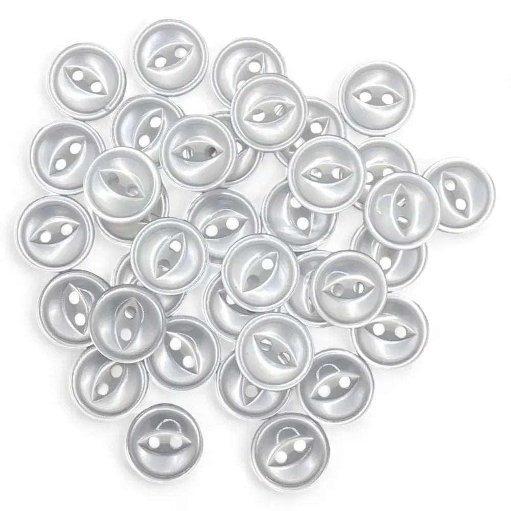 Pile of silver UFO buttons.