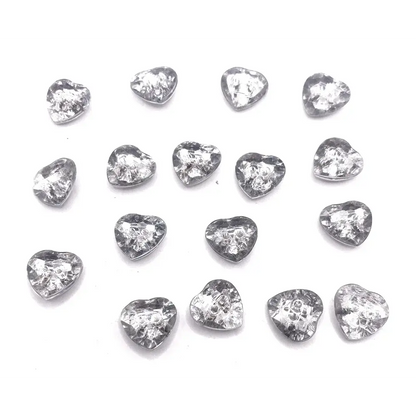 Silver heart-shaped gems.