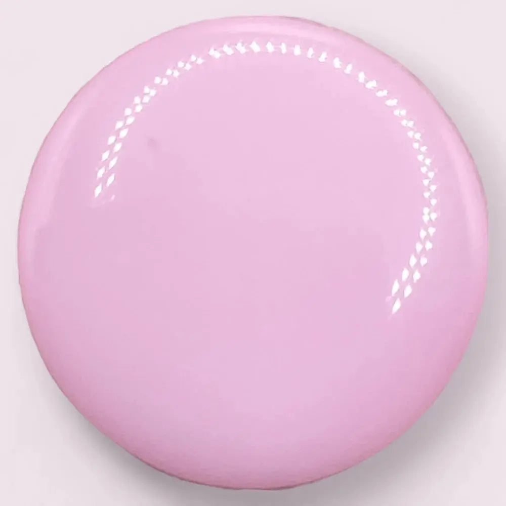 Glossy pink button.