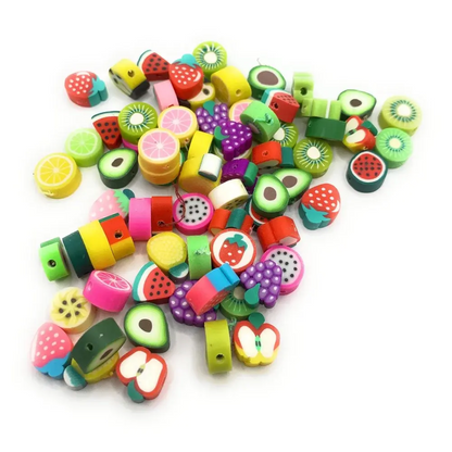 Colorful fruit-shaped beads.