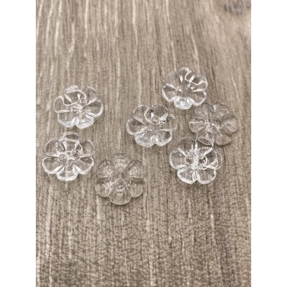 Translucent flower-shaped buttons.