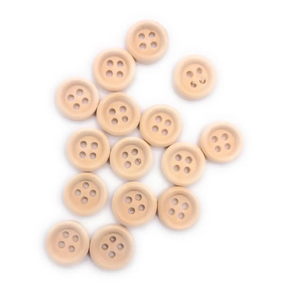 KnitForLess 13mm Natural Wooden Buttons 4 Hole Sewing Knitting Childrens Cardigan - 30