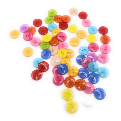 Colorful two-hole buttons.