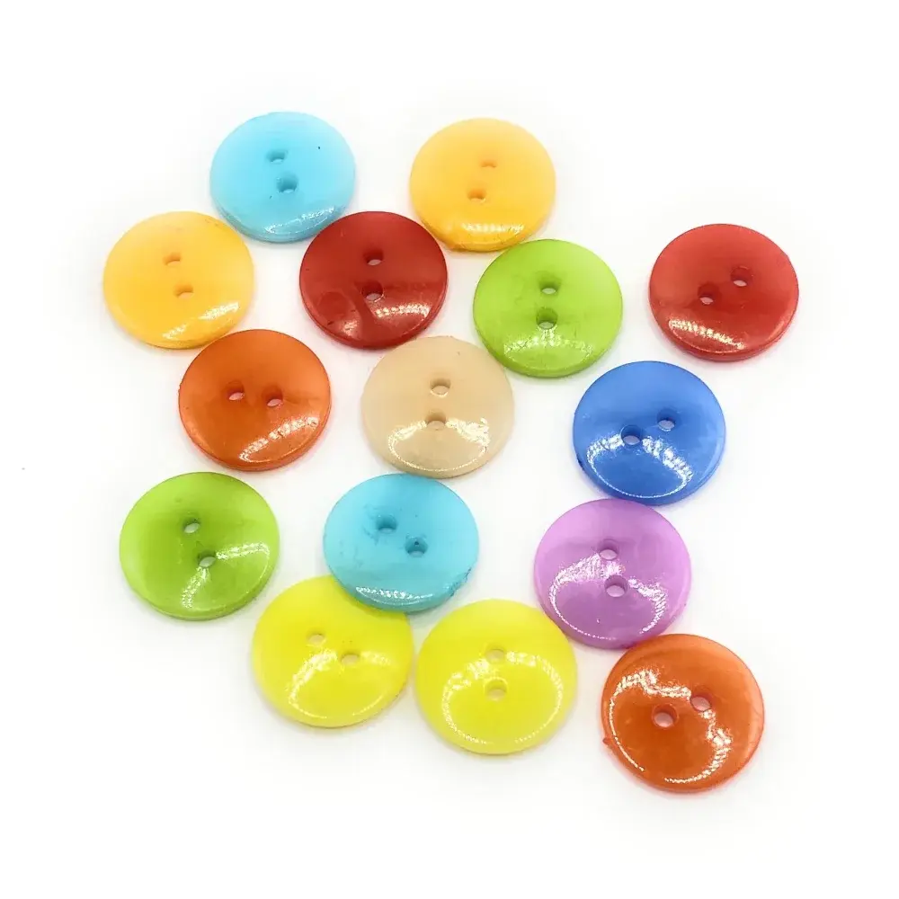 Colorful two-hole buttons.