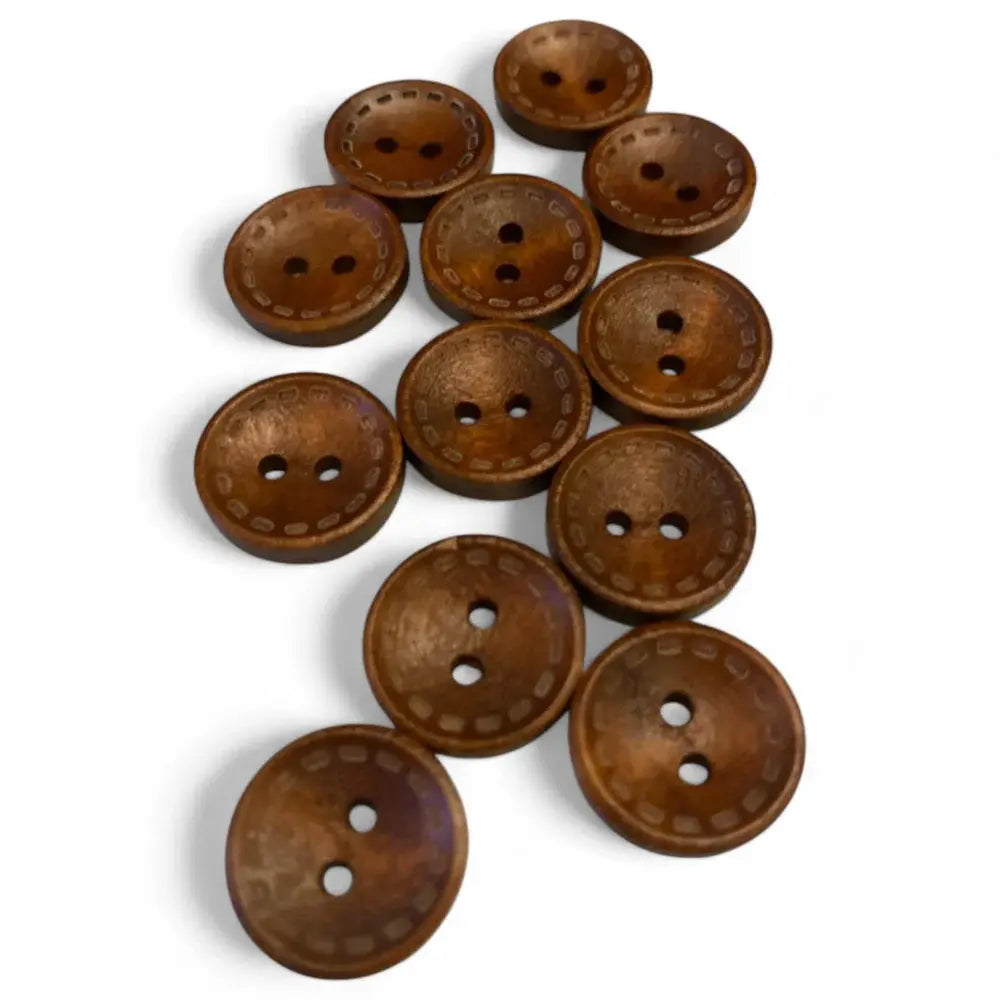 Wooden sewing buttons.