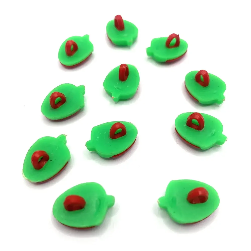 Green and red candy olives.