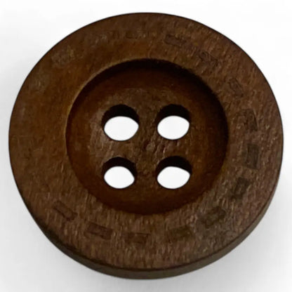 KnitForLess 18mm Brown Wooden Buttons 4 Hole Classic Vintage Sewing Button