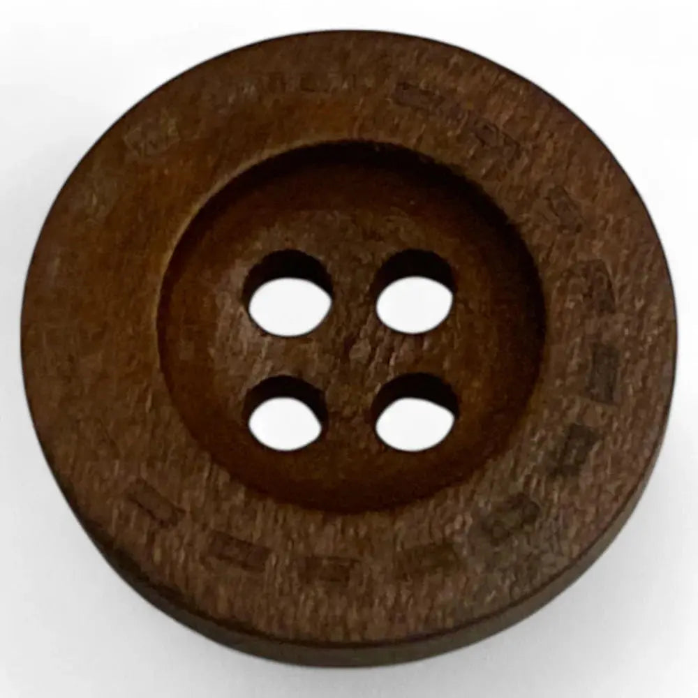 Brown four-hole button.