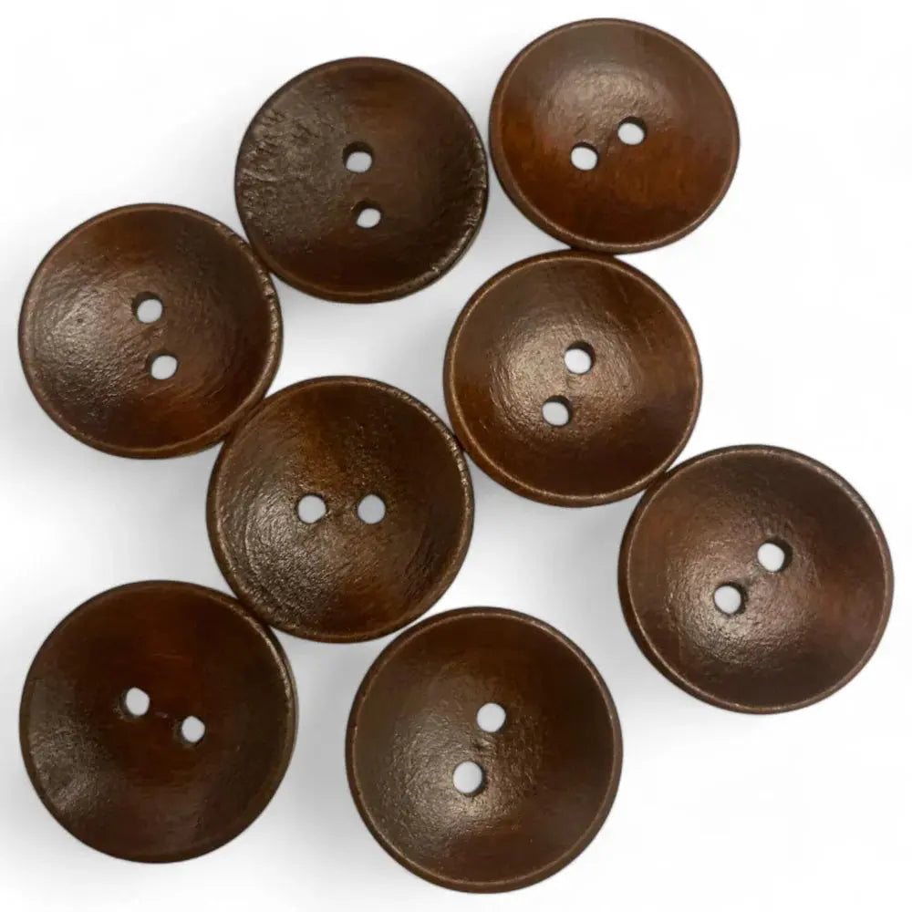 Eight brown, two-hole buttons.