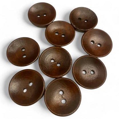 Brown two-hole buttons.