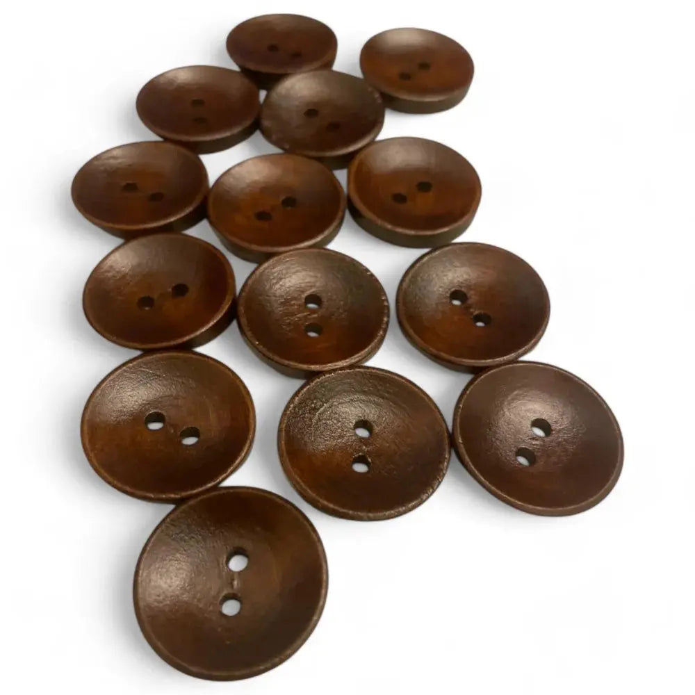 Brown two-hole buttons.