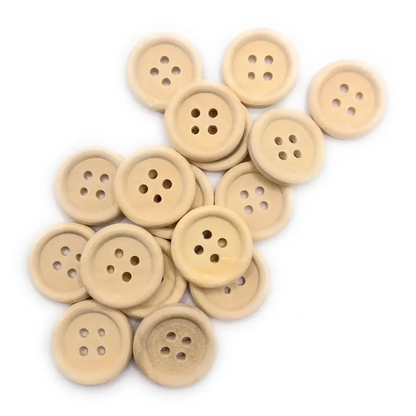 Wide Rim Natural Button KnitForLess Natural Wooden Buttons for Sewing & Knitting