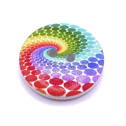 Colorful patterned button.