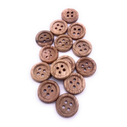 Wooden sewing buttons.