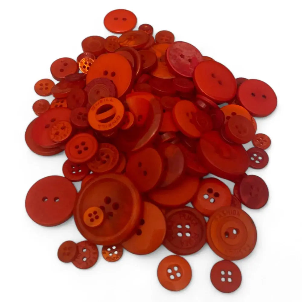 Pile of red buttons.
