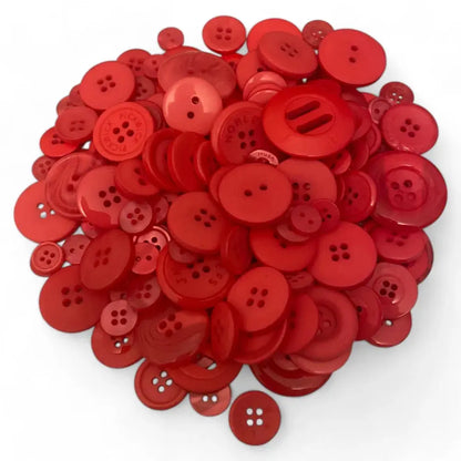 Pile of red buttons.