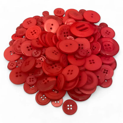 Pile of red buttons.