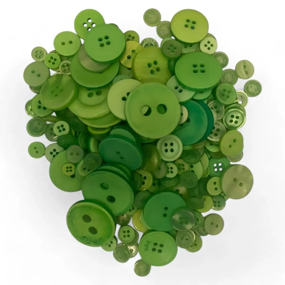 Pile of green buttons.