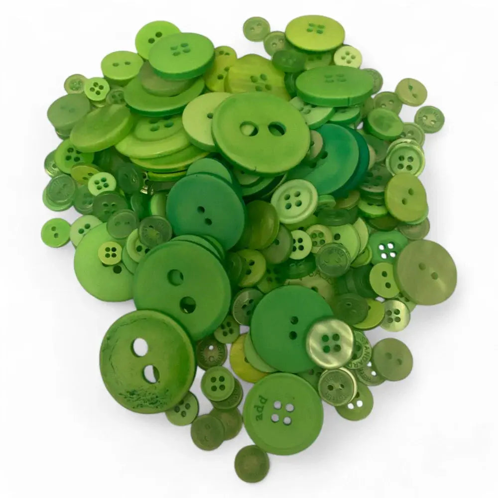 Pile of green buttons.