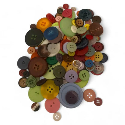 Pile of colorful buttons.