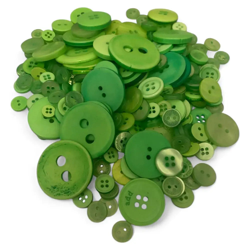 Pile of green buttons.