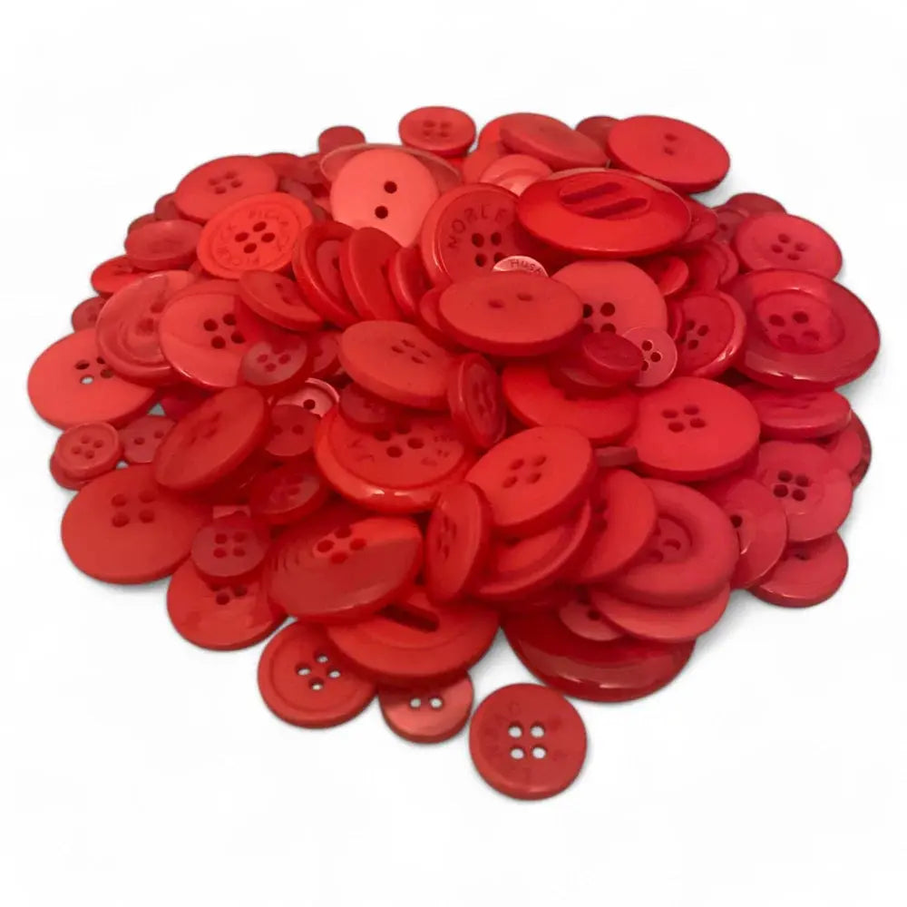 Pile of red buttons.