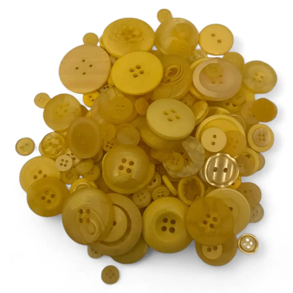 Pile of yellow buttons.