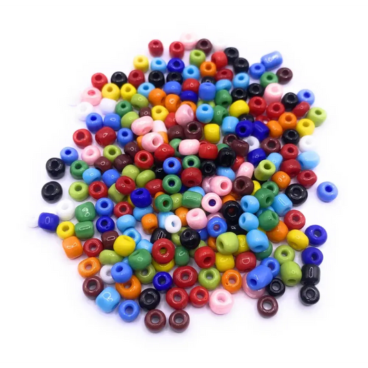 Pile of colorful seed beads.