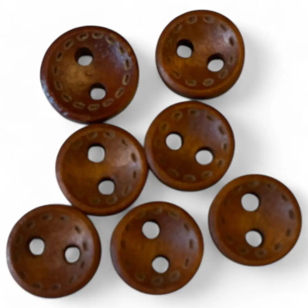 KnitForLess 9mm Baby Wooden Buttons 2 Hole Cardigan with Stitch Mark Pattern