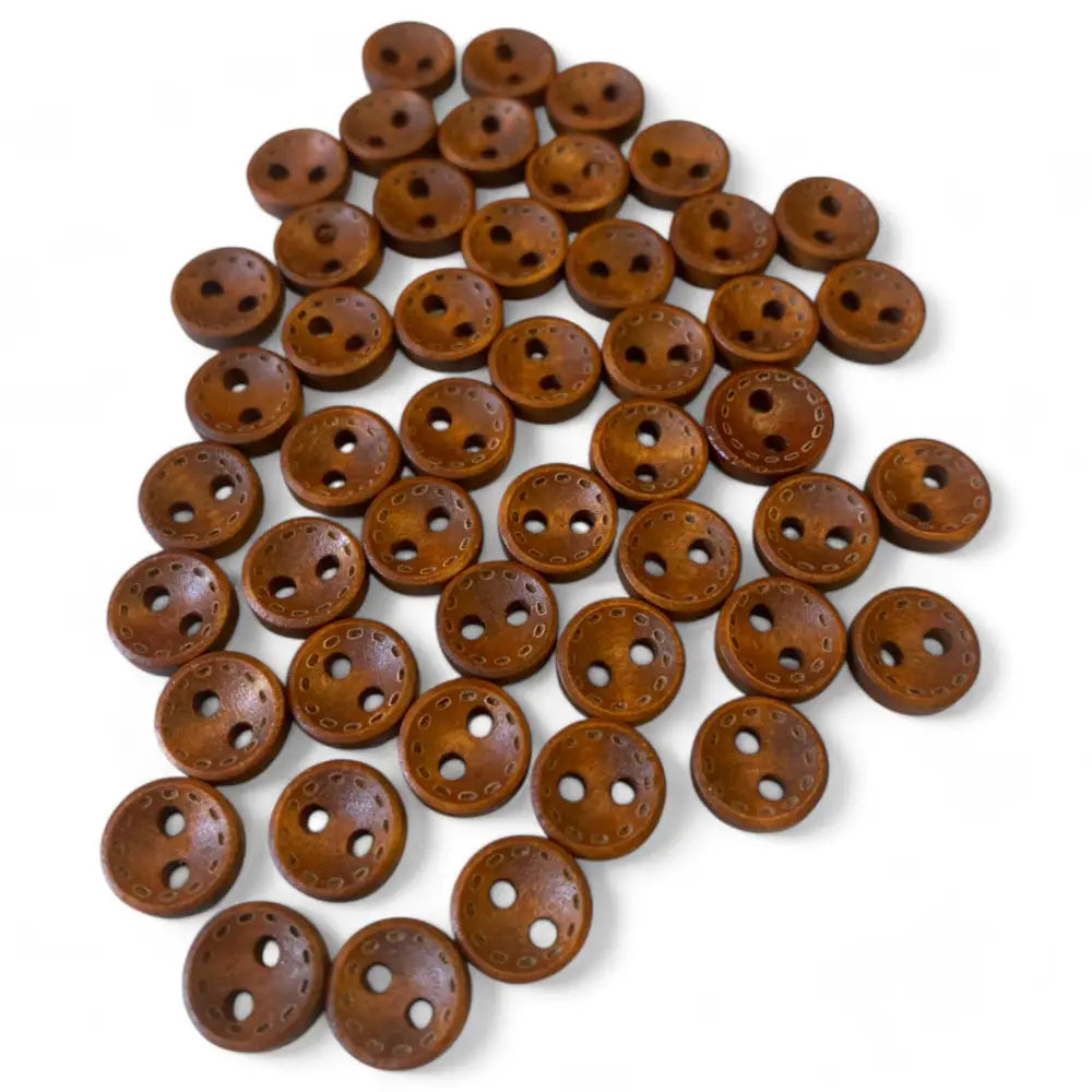 KnitForLess 9mm Baby Wooden Buttons 2 Hole Cardigan with Stitch Mark Pattern