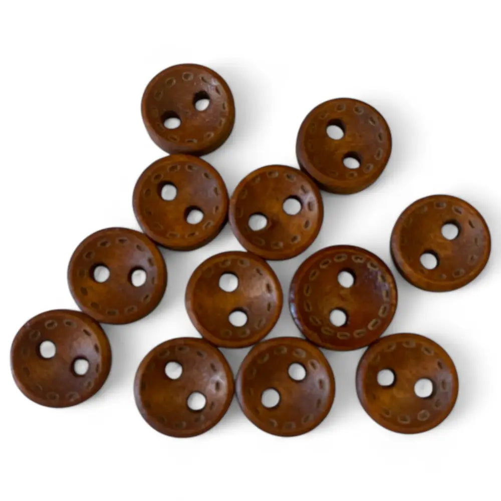 KnitForLess 9mm Baby Wooden Buttons 2 Hole Cardigan with Stitch Mark Pattern