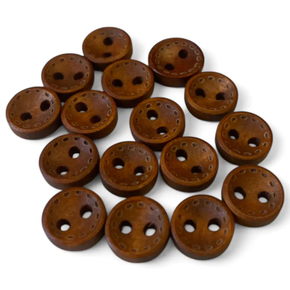 KnitForLess 9mm Baby Wooden Buttons 2 Hole Cardigan with Stitch Mark Pattern