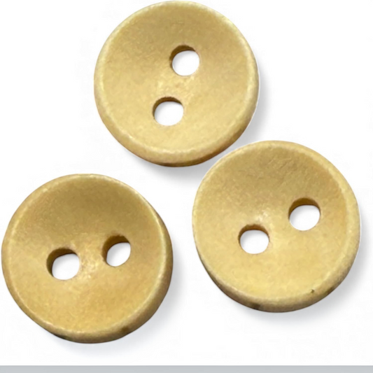KnitForLess 9mm light brown wooden sewing buttons with two holes for baby cardigans and delicate knitwear