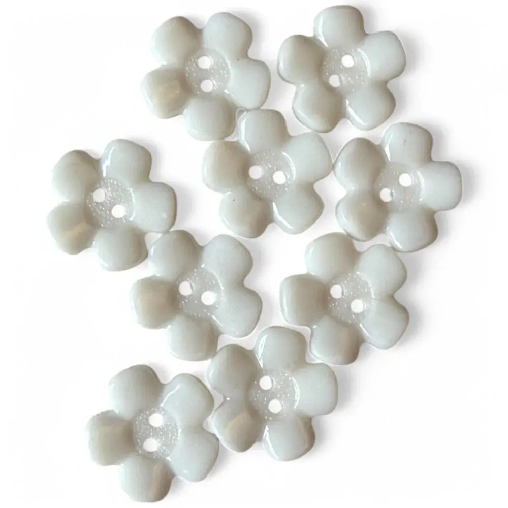 White flower-shaped buttons.