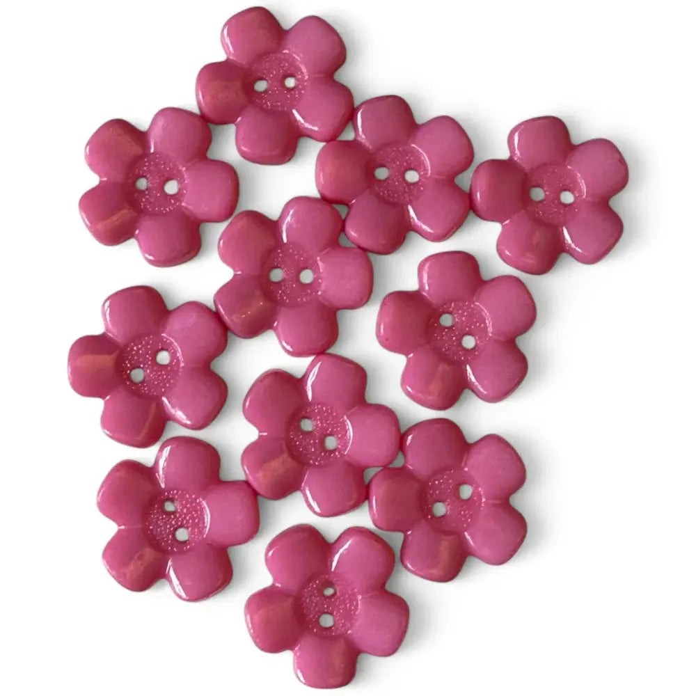 Pink flower-shaped buttons.