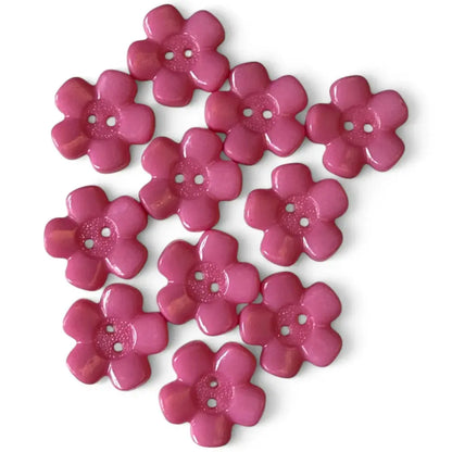 Pink flower-shaped buttons.