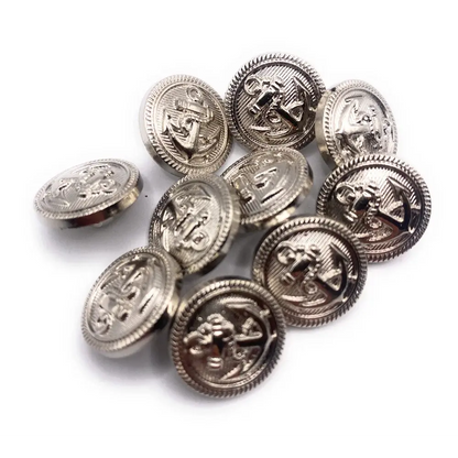 Silver-colored anchor-motif buttons.