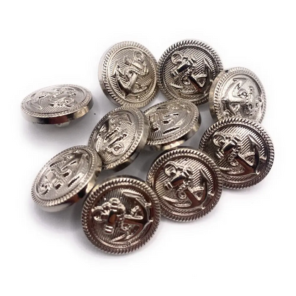 Silver-colored anchor-motif buttons.