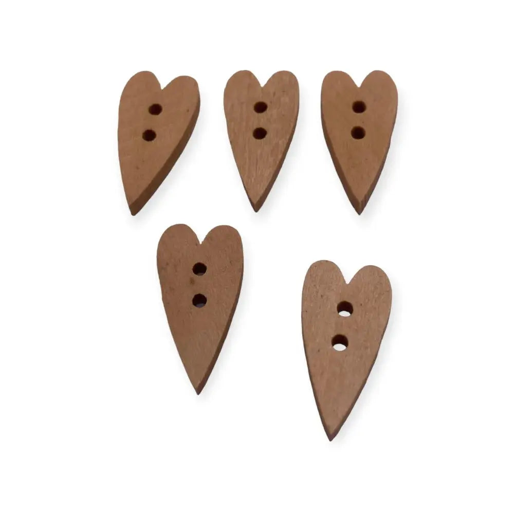 Wooden heart-shaped buttons.