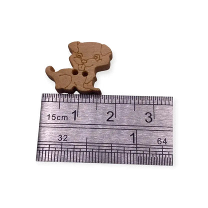 Brown dog-shaped button.