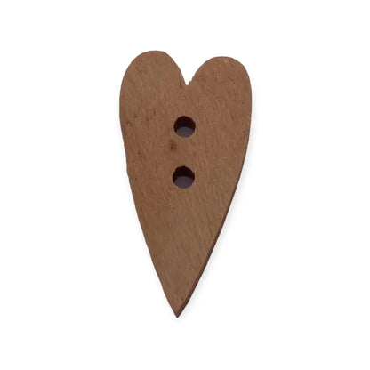 Brown wooden heart button.