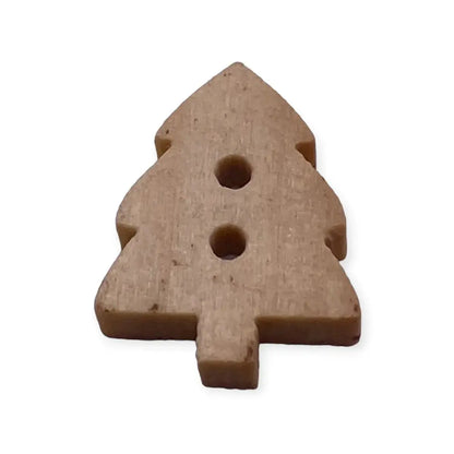 Wooden Christmas tree button.