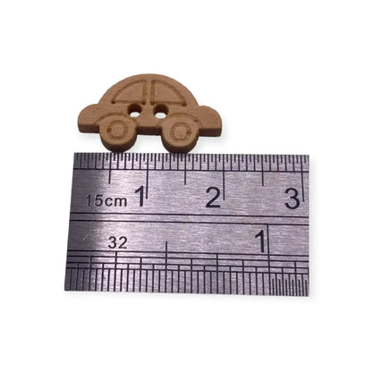 Brown car-shaped button.