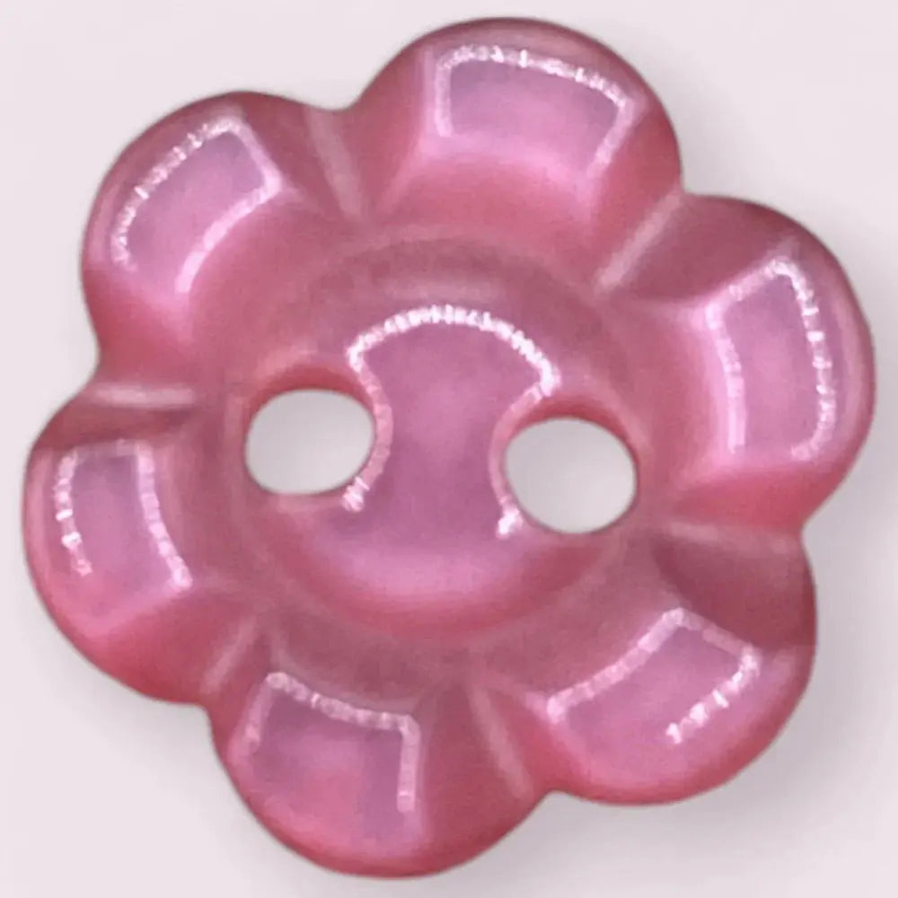 Pink flower-shaped button.